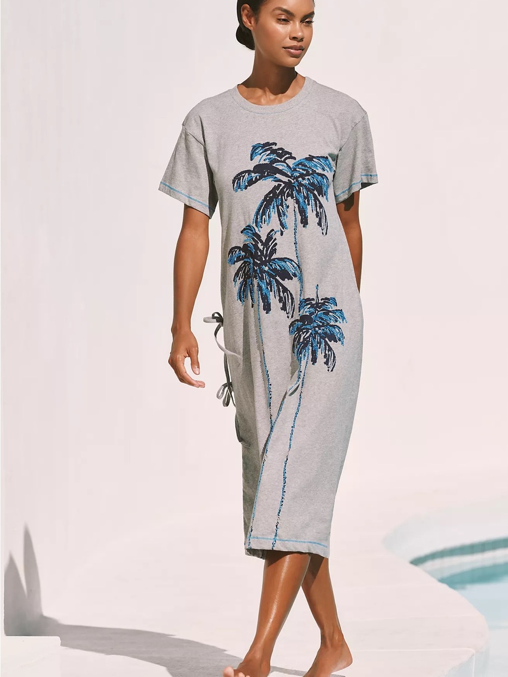 Anthropologie Celandine Miami Beach Short-Sleeve Midi Dress